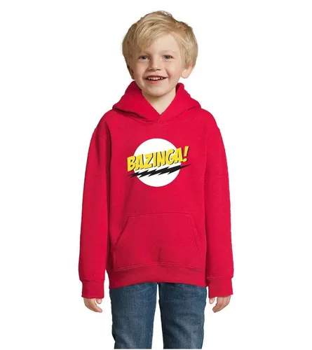Blondie & Brownie Hoodie Kinder Jungen & Mädchen Bazinga Logo Sheldon Big Bang Theorie mit Kapuze