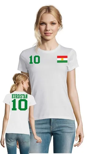 Blondie & Brownie T-Shirt Damen Kurdistan Asien Sport Trikot Fußball Handball Weltmeister WM
