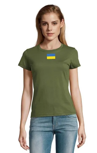 Blondie & Brownie T-Shirt Damen Selenskyj Kreuz Ukraine Ukraine Nato Peace Print