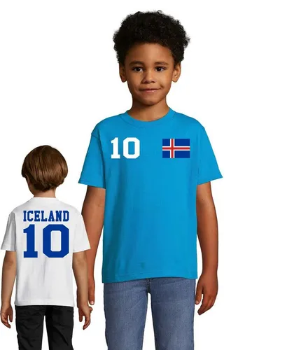 Blondie & Brownie T-Shirt Kinder Island Iceland Sport Trikot Fußball Handball Meister WM EM