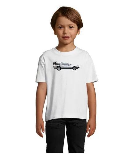 Blondie & Brownie T-Shirt Kinder Jungen & Mädchen Delorean Auto Zukunftsreise Zeitmaschine in vielen Farben