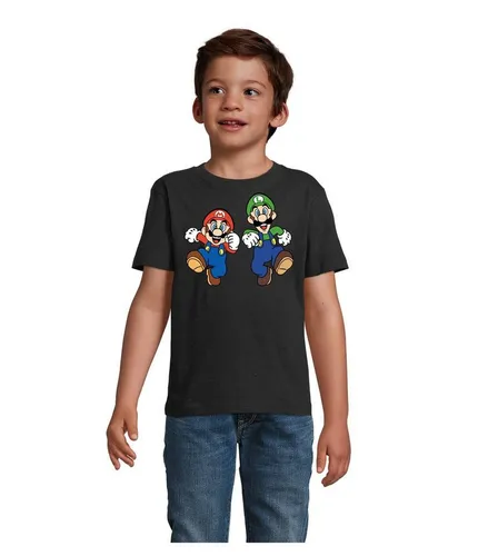 Blondie & Brownie T-Shirt Kinder Mario & Luigi Bowser Super Retro Konsole Yoshi Game Gamer