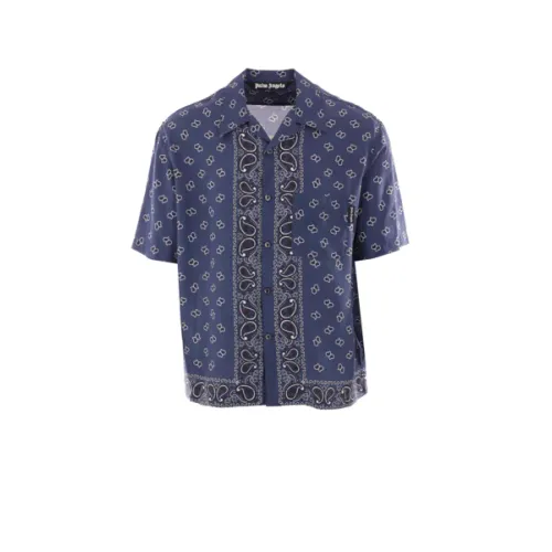 Blouses Shirts,Blaue Hemden Kollektion Palm Angels
