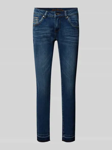 Blue Monkey Skinny Fit Jeans mit Paillettenbesatz Modell 'CHERRY' in Blau