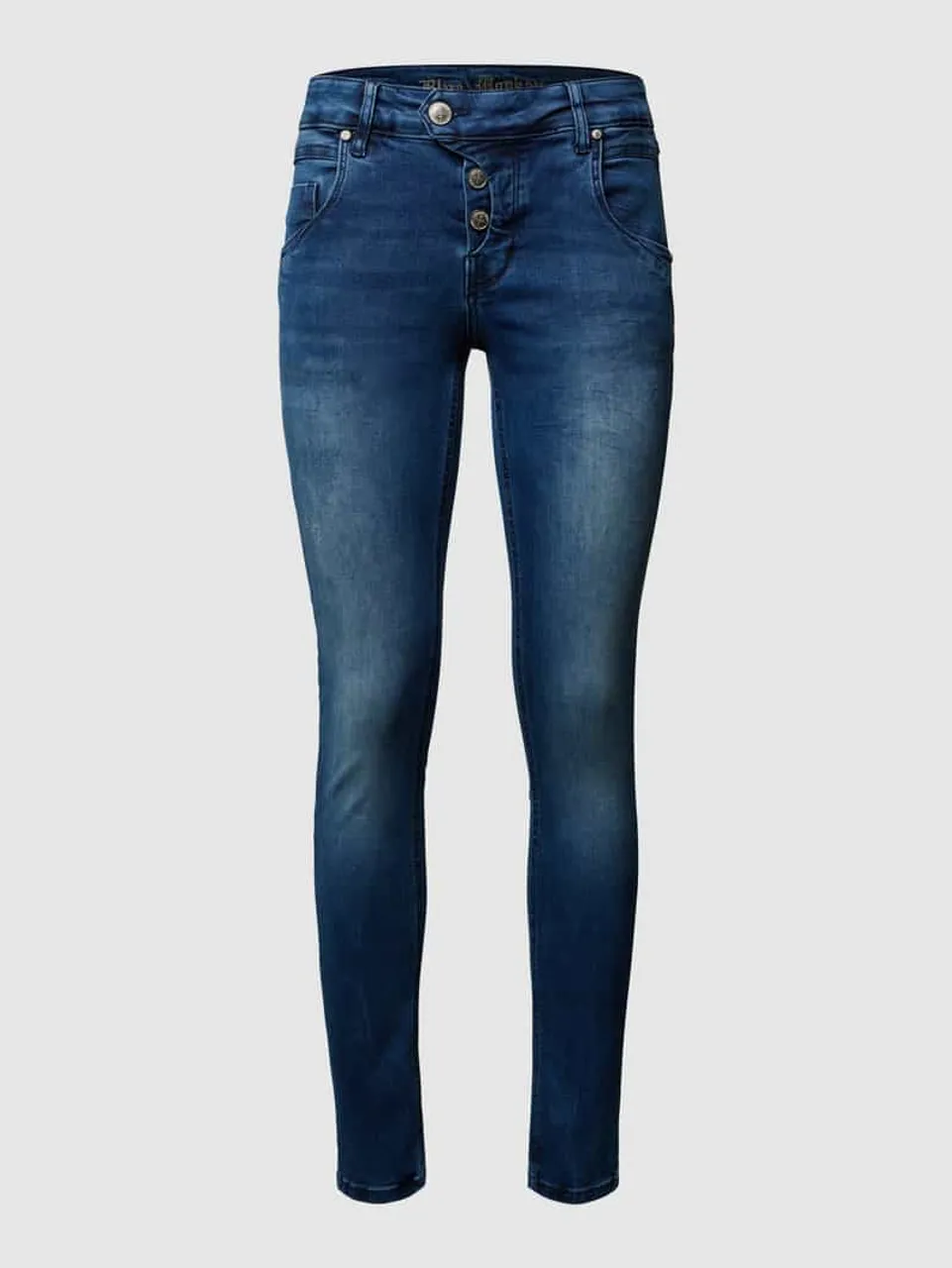 Blue Monkey Skinny Fit Jeans mit Stretch-Anteil Modell 'Manie' in Blau