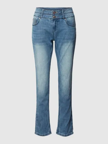 Blue Monkey Slim Fit Jeans im 5-Pocket-Design Modell 'TAMARA' in Blau