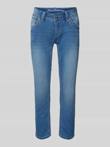 Blue Monkey Slim Fit Jeans mit verkürztem Schnitt Modell 'CHARLOTTE' in Blau