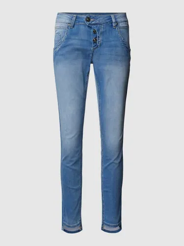 Blue Monkey Slim Fit Jeans mit verkürztem Schnitt Modell 'MANIE' in Blau