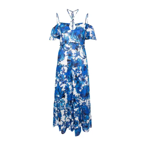 Blumenmuster Midi Kleid Klar Blau Liu Jo