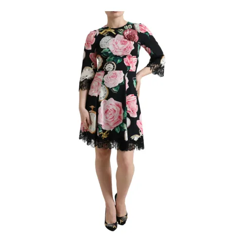 Blumiges A-Linien Kleid Dolce & Gabbana