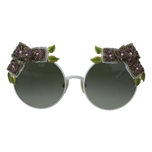 Blumiges Metallgestell Runde Sonnenbrille Dolce & Gabbana
