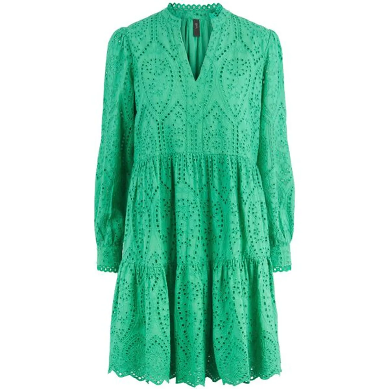 Blusenkleid Y.A.S "YASHOLI LS DRESS S. NOOS" Gr. L, N-Gr, grün (jelly bean) Damen Kleider Langarm