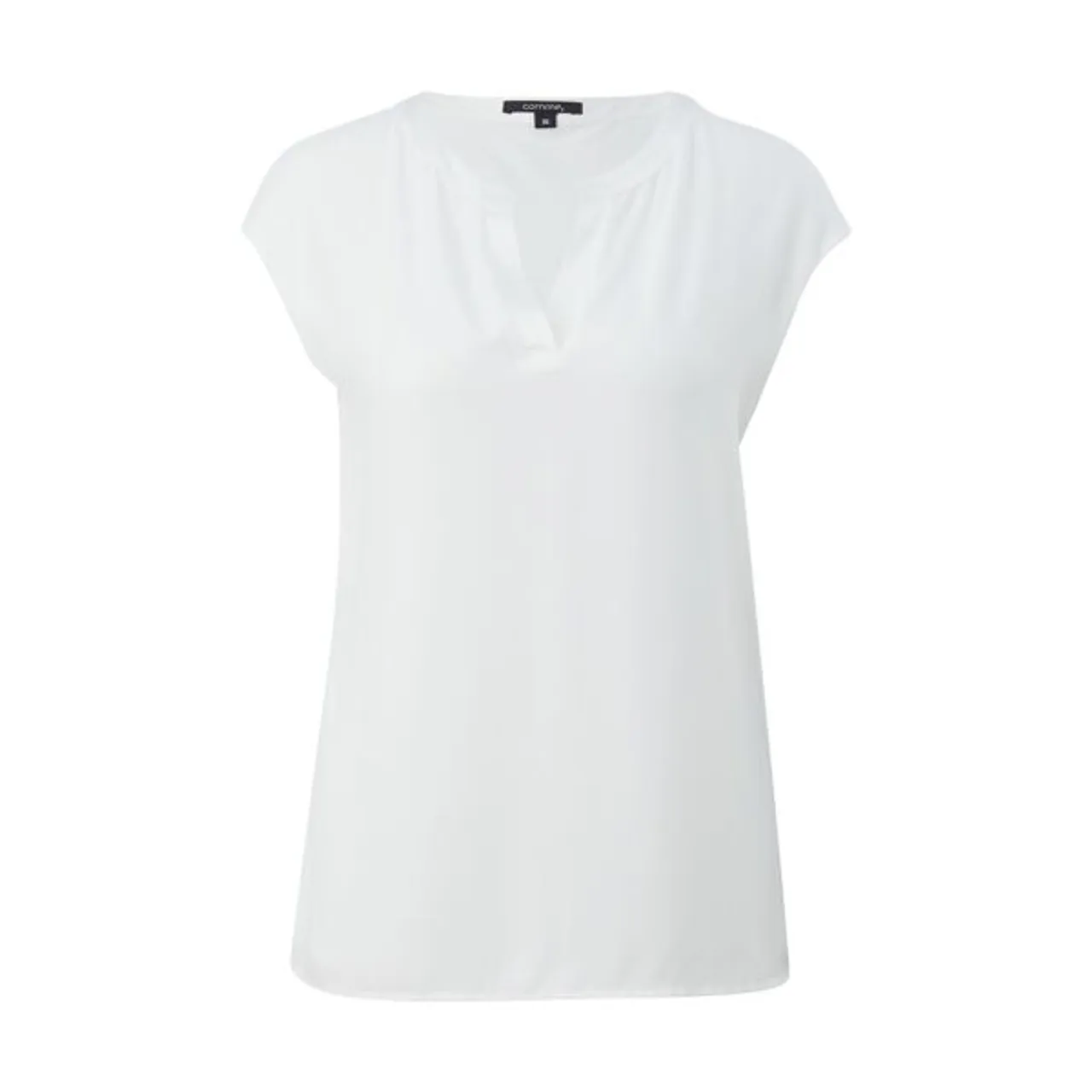 Blusenshirt COMMA Gr. 44, weiß (offwhite) Damen Shirts Blusenshirts