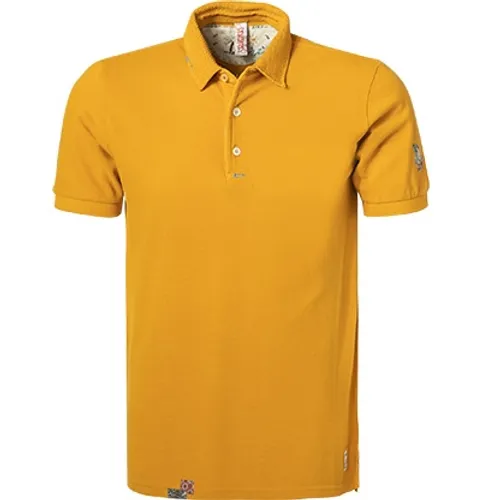 BOB Herren Polo-Shirt gelb Baumwoll-Piqué