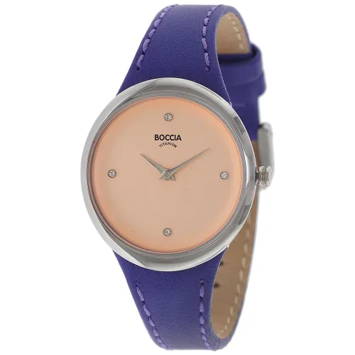 Boccia Damen Analog Quarz Uhr mit Leder Armband 3276-06