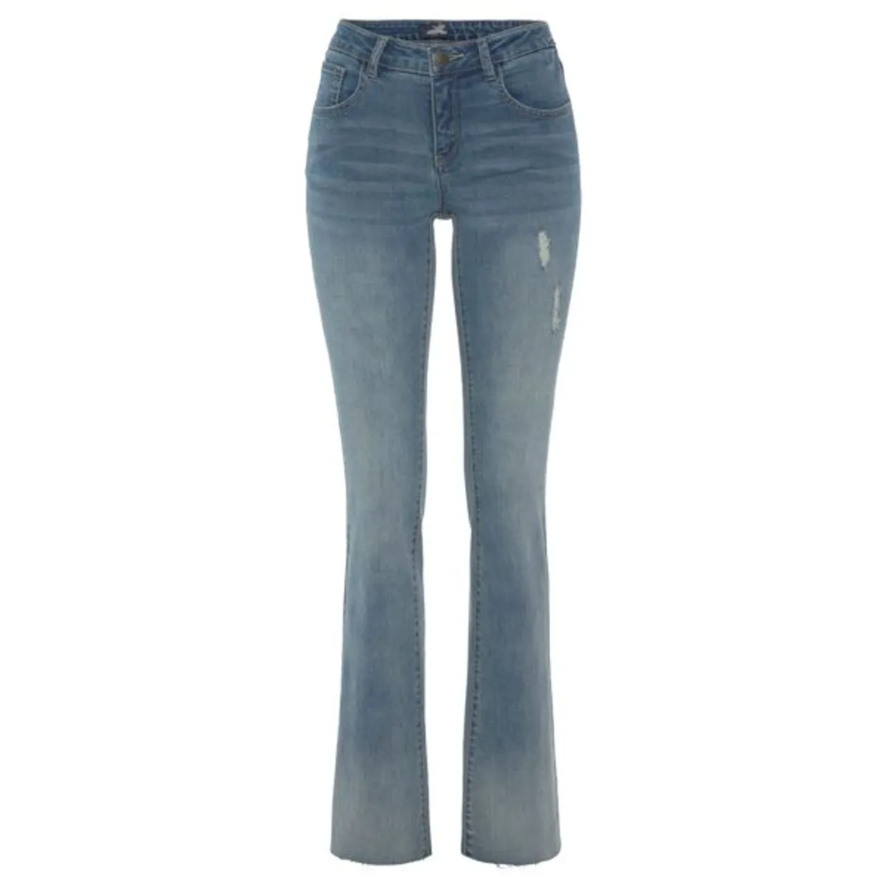 Bootcut-Jeans ARIZONA "Ultra-Stretch" Gr. 36, N-Gr, blau (blue, used) Damen Jeans Bootcut