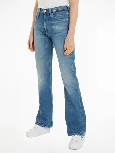 Bootcut-Jeans CALVIN KLEIN JEANS Gr. 30, Länge 30, blau (mid blue) Damen Jeans Bootcut im 5-Pocket-Style