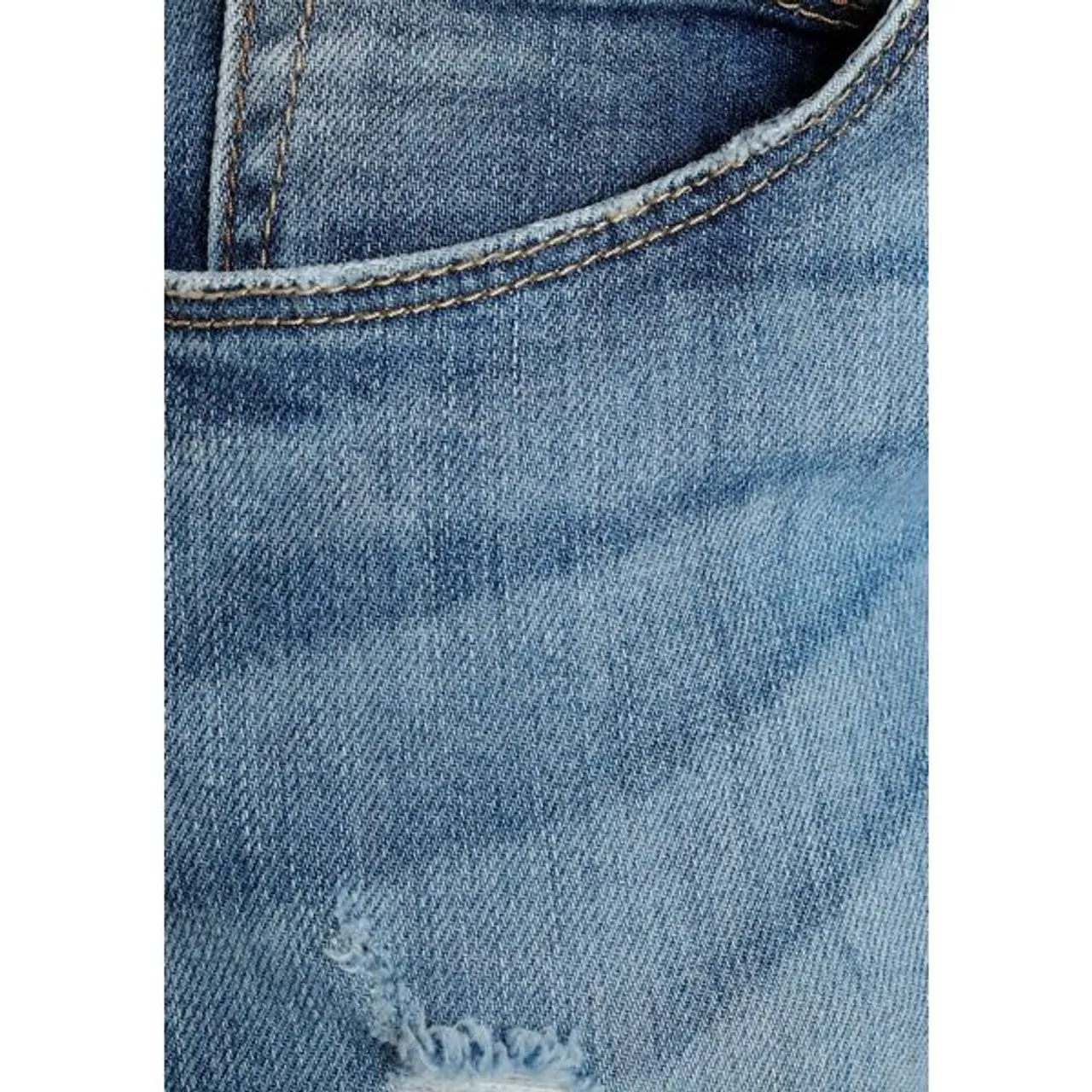 Bootcut-Jeans HERRLICHER "Baby Boot Organic Denim" Gr. 26, Länge 32, blau (fadedblue) Damen Jeans Bootcut mit figurformenden Abnähern an den Gesäßtasc...