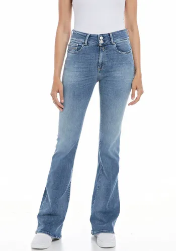 Bootcut-Jeans REPLAY "Neu Luz" Gr. 27, Länge 34, blau (mediumblu) Damen Jeans Bootcut