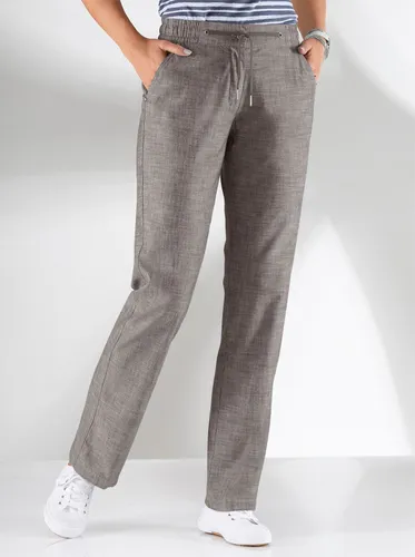 Bootcuthose CASUAL LOOKS Gr. 46, Normalgrößen, grau (taupe) Damen Hosen Ausgestellte