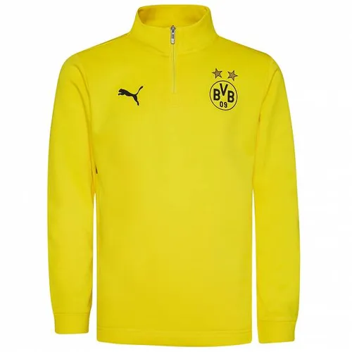 Borussia Dortmund BVB PUMA Prematch 1/4 Zip Kinder Sweatshirt 765022-01
