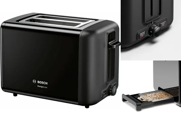 BOSCH Toaster Bosch Toaster BOSCH TAT3P423 970 W SchwarzSilberfarben, 970 W