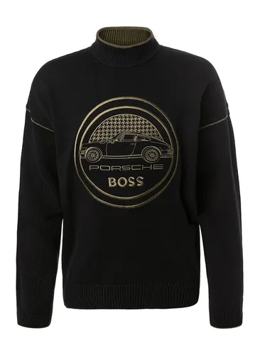 BOSS Black Herren Stehkragenpullover schwarz Logo und Motiv