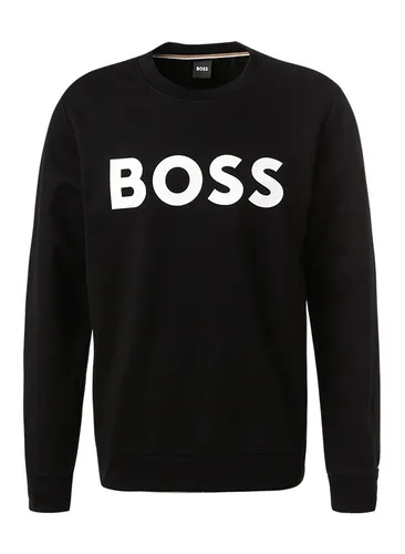 BOSS Black Herren Sweatshirt schwarz Baumwolle Logo und Motiv