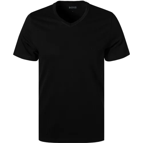 BOSS Black Herren T-Shirts schwarz Baumwolle unifarben
