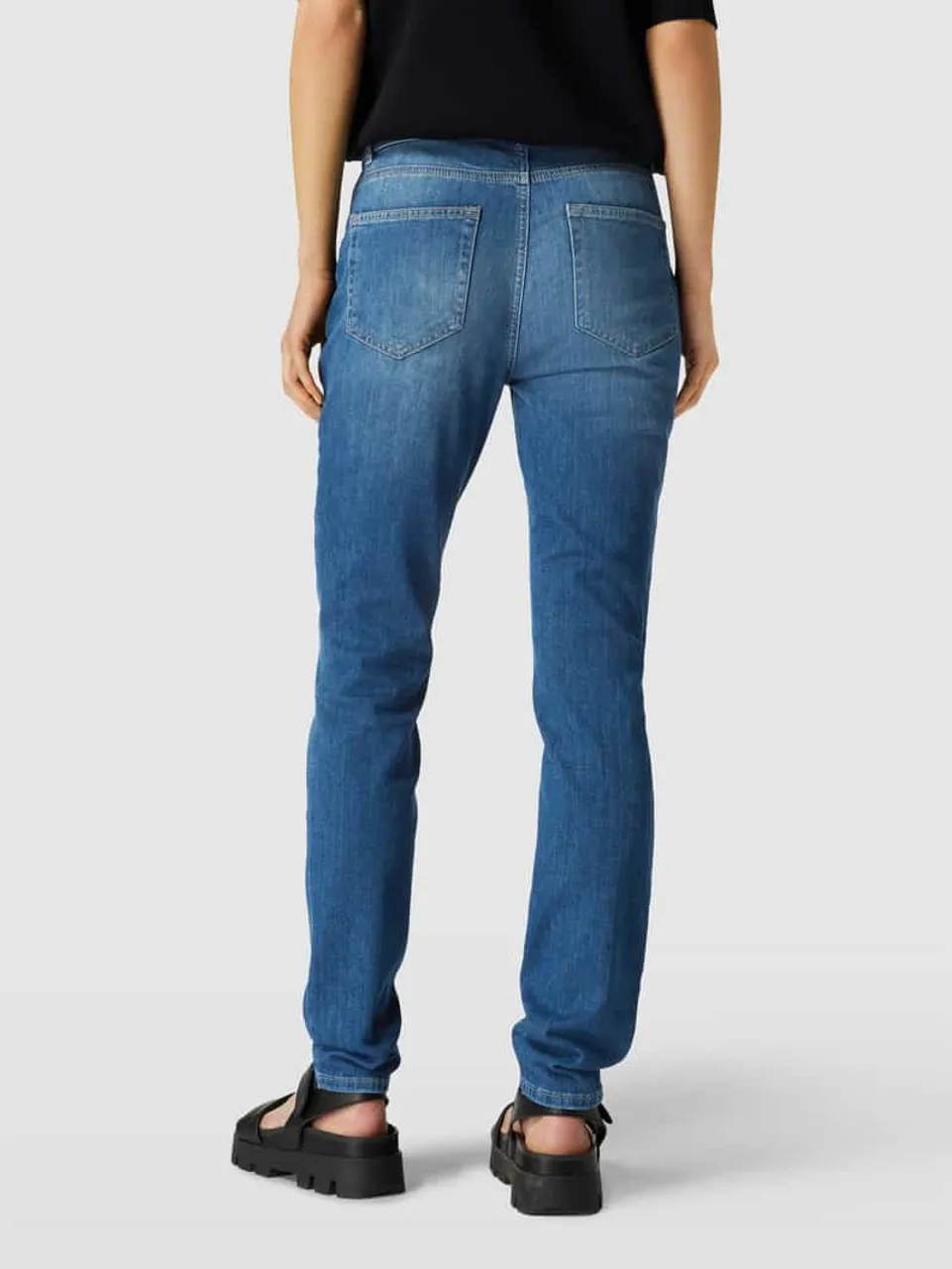 BOSS Black Women Slim Fit Jeans mit Stretch-Anteil Modell 'JACKIE SLIM' in Jeansblau