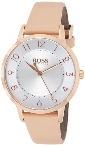 BOSS Damen Datum klassisch Quarz Uhr mit Leder Armband