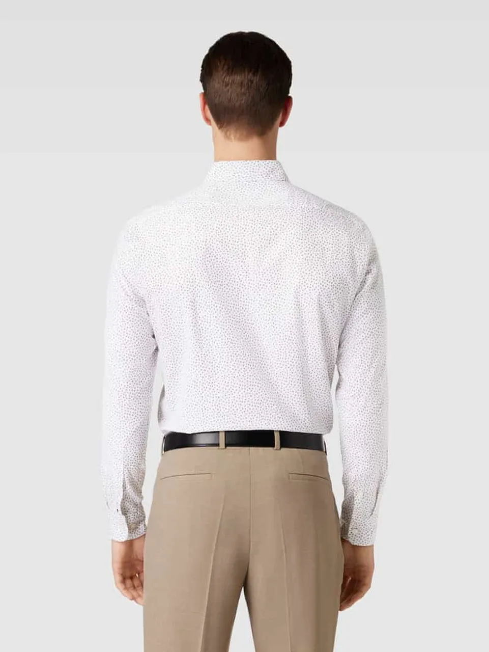 BOSS Freizeithemd mit Allover-Muster Modell 'Liam' in Weiss