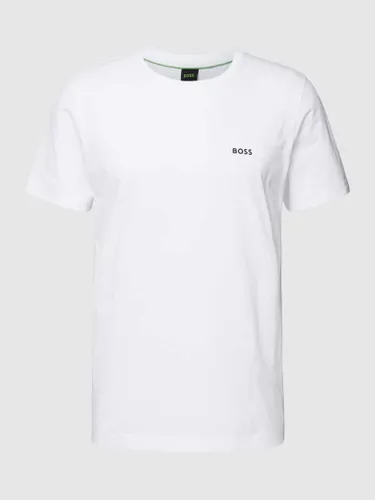 BOSS Green T-Shirt mit Label-Print Modell 'Tee 7' in Weiss