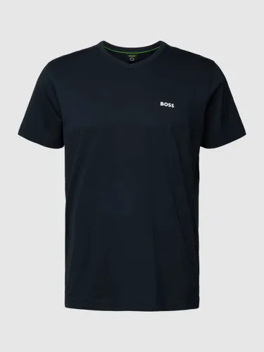 BOSS Green T-Shirt mit Logo-Print Modell 'Tee' in Dunkelblau