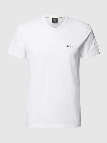 BOSS Green T-Shirt mit Logo-Print Modell 'Tee' in Weiss