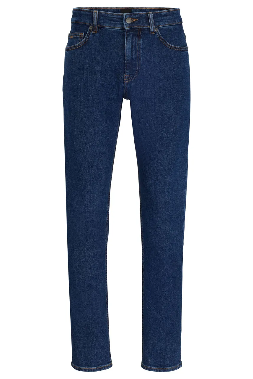 BOSS Herren Delaware BC-C Blaue Slim-Fit Jeans aus bequemem