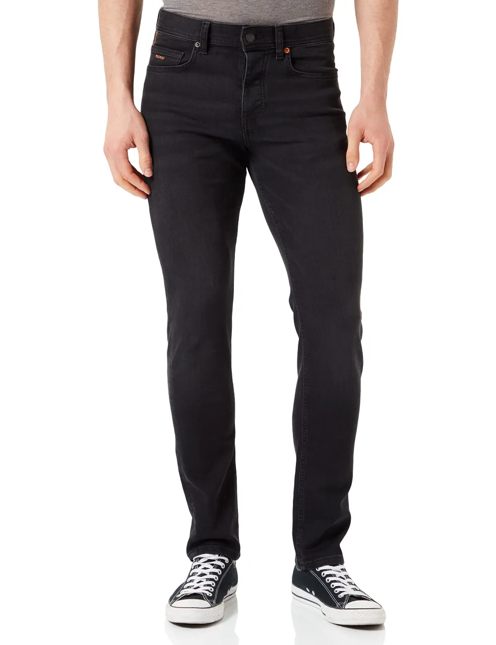 BOSS Herren Taber BC-P-1 Schwarze Tapered-Fit Jeans aus