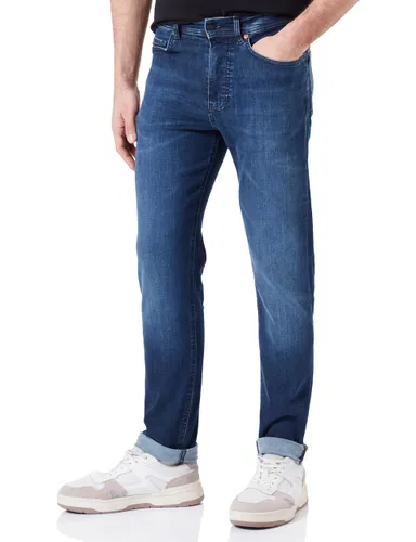 BOSS Herren Taber Zip BC-P-1 Dunkelblaue Tapered-Fit Jeans