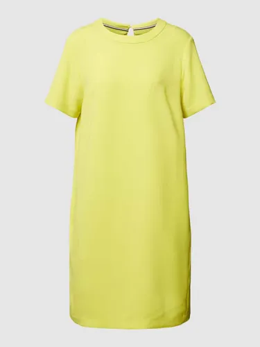BOSS Knielanges T-Shirt-Kleid mit Rundhalsausschnitt Modell 'DAGANA' in Neon Gelb