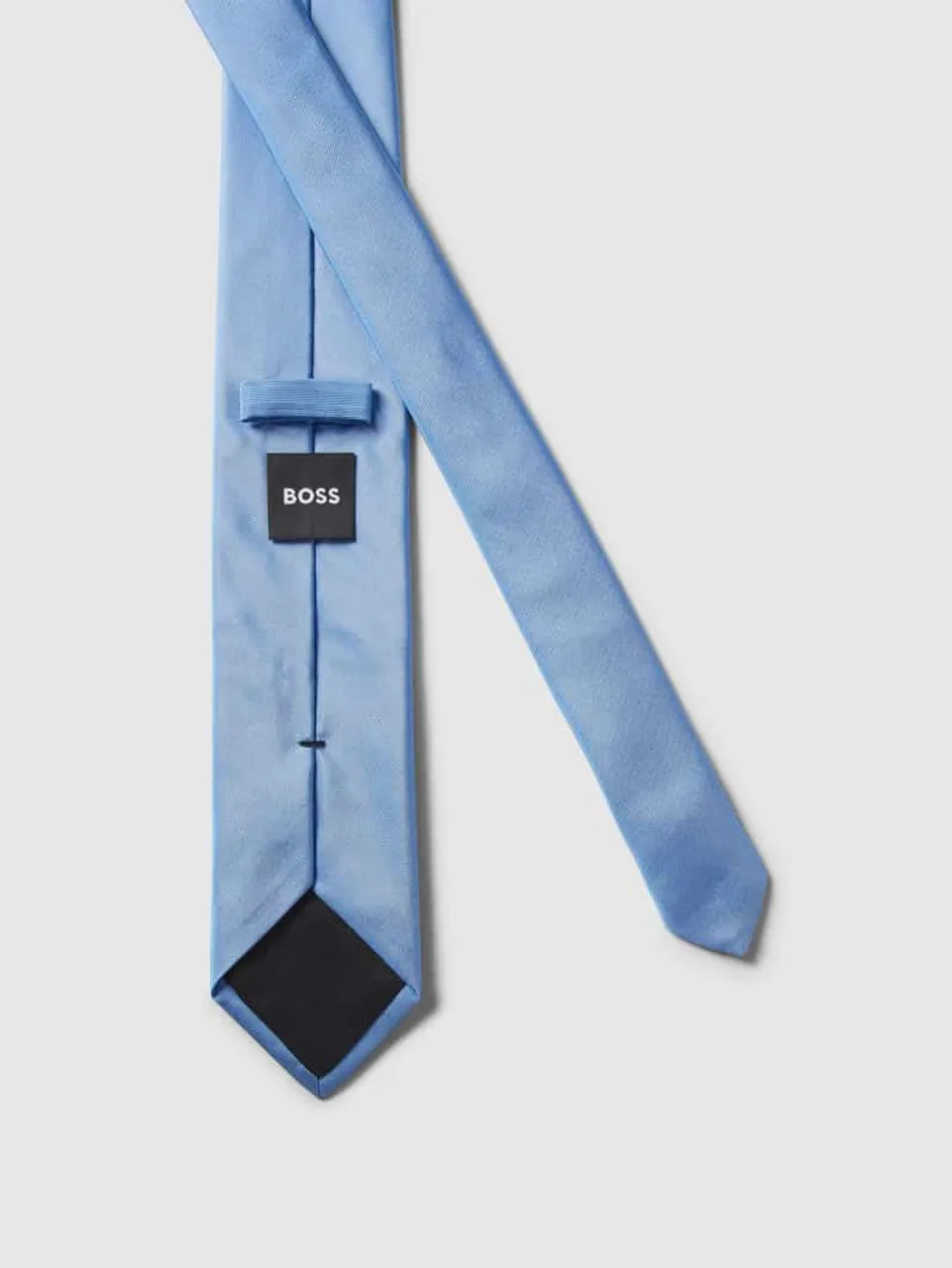 BOSS Krawatte mit Label-Patch in Bleu
