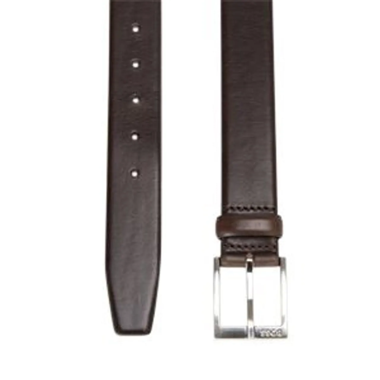 BOSS Ledergürtel mit eckiger Schließe und eingraviertem Logo