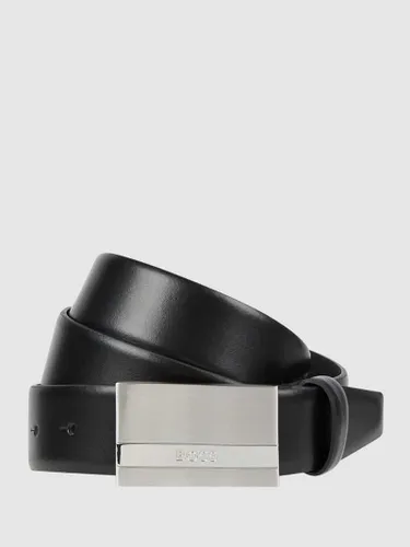 BOSS Ledergürtel mit Logo-Schließe Modell 'Baxton' in Black