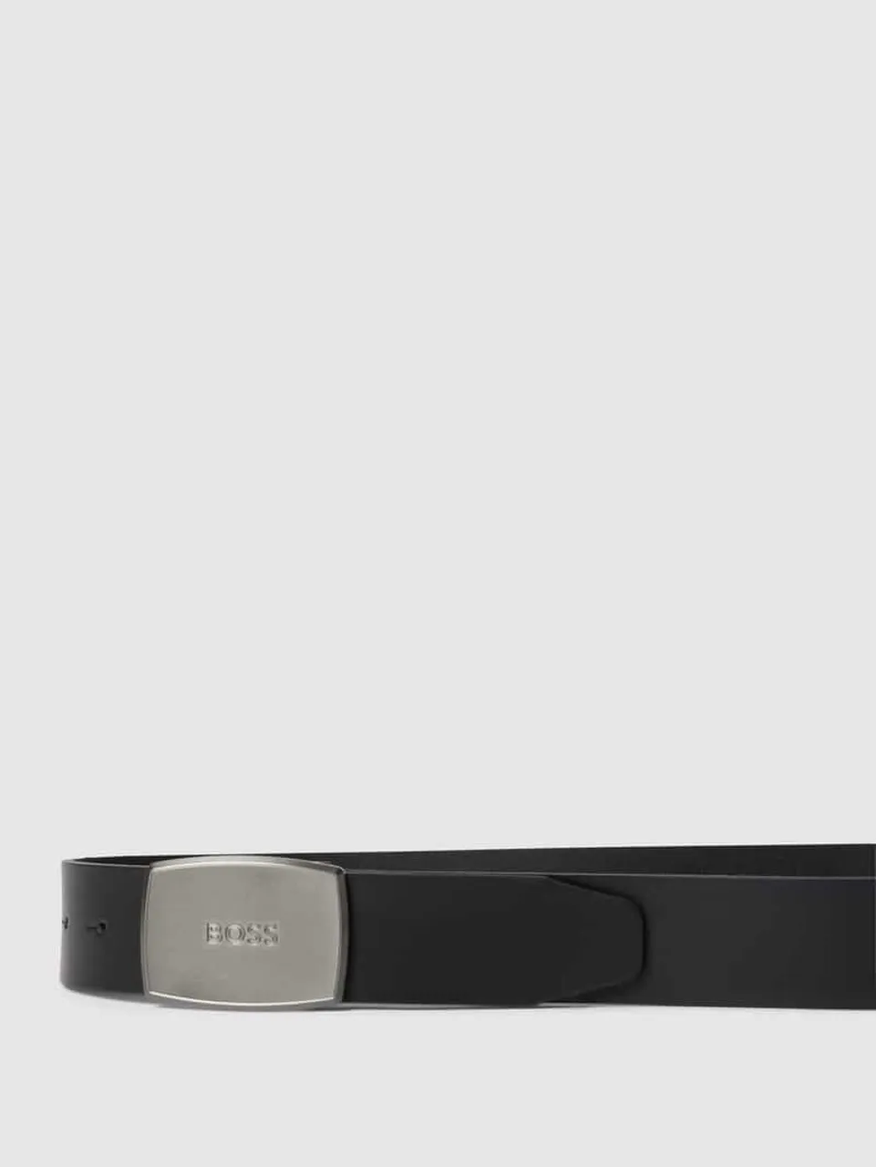 BOSS Ledergürtel mit Pinschließe in metallic Modell 'Jensy' in Black