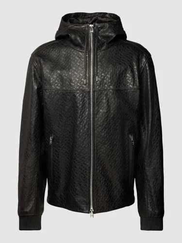 BOSS Lederjacke aus Leder mit Label-Detail Modell 'Martel' in Black