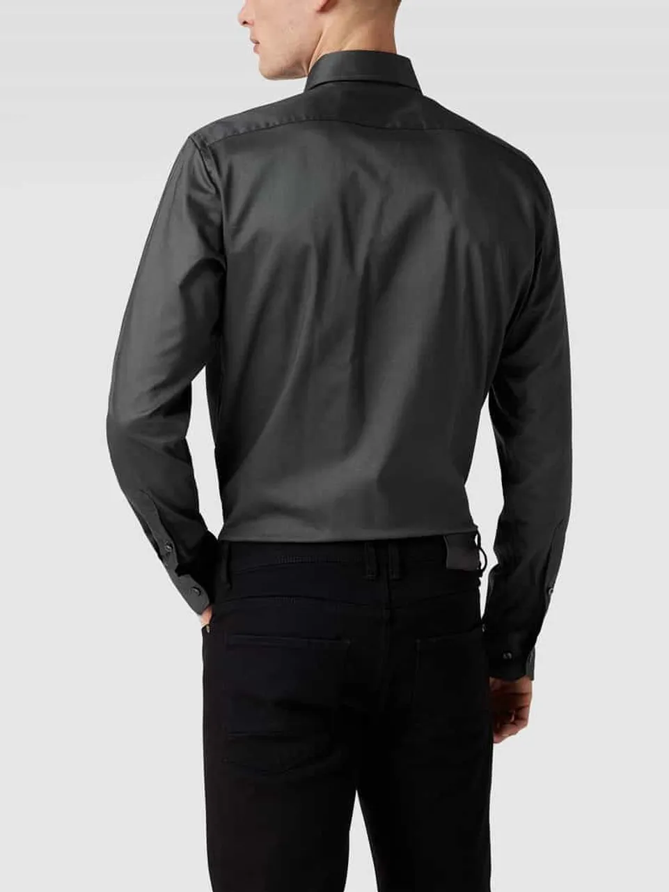 BOSS Modern Fit Regular Fit Business-Hemd mit Stretch-Anteil in Anthrazit