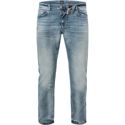 BOSS Orange Herren Jeans blau Baumwoll-Stretch Slim Fit