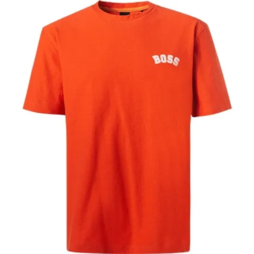 BOSS Orange Herren T-Shirt orange Baumwolle