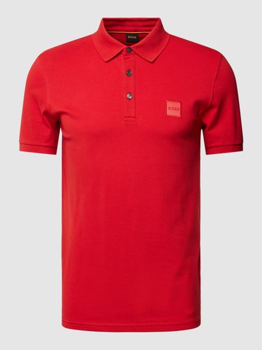 BOSS Orange Poloshirt mit Label-Patch Modell 'PASSENGER' in Rot