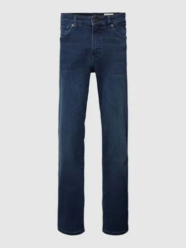 BOSS Orange Regular Fit Jeans mit Stretch-Anteil Modell 'Re.Maine' in Dunkelblau