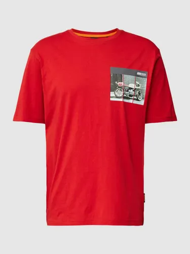 BOSS Orange Relaxed Fit T-Shirt mit Motiv-Print in Rot